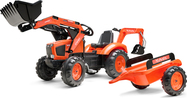 Falk Tractor cu pedale 2060Y Kubota cu încărcător, excavator și remorcă