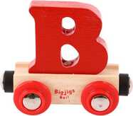 Bigjigs Rail Wagon hölzerne Eisenbahnschienen – Buchstabe B