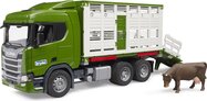 Fratello Rimorchio per animali Scania con figurina di mucca