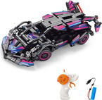 Stavebnica Auto ružové RC na diaľkové ovládanie 19 cm