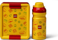 Set da pranzo LEGO Brick (bottiglia e scatola) - rosso/giallo