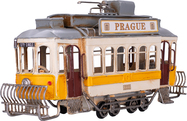 Električka žltá 27,5cm s nápisom Prague kov