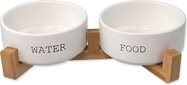 Set Dog Fantasy misky keramické so stojanom biele 2x 16x6,5cm, 850ml