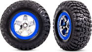 Traxxas koleso 2.2/3.0", disk SCT chrómovaný/modrý, pneu KM2 (2) (2WD predný)