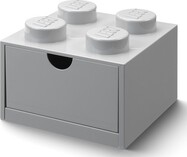 LEGO® stolný box 4 so zásuvkou šedá 158 x 158 x 113 mm