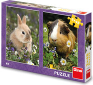 Puzzle Králiček a morča 2x48 dielikov