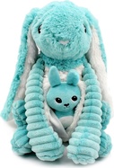 Ptipotos Plüschhase Toudou blau - Mama mit Baby