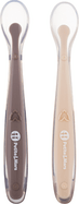 PETITE&amp;MARS Silikónové lyžičky s puzdrom, sada 2 ks, Take&amp;Match Sand - Cocoa 6m+