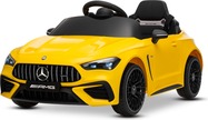 Elektromos kisautó Mercedes CLE 12V hátsókerék-meghajtással, sárga, egyszemélyes, lítium