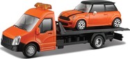 Bburago 1:43 Odťahovka + Mini Copper S oranžové