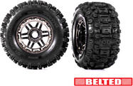 Traxxas koleso 2.9/3.8", disk čierny chróm, pneu Sledgehammer All-Terrain belted (2)