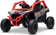 Elektrické autíčko Kawasaki TERYX KRX 1000 12V, červené, jednomiestne, odpružená zadná náp
