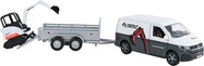 Kids Globe Traffic VW Transporter s prívesom 27cm s mini bagrom