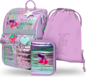 BAAGL SET 3 Zippy Lavender: cartella, astuccio, sacchetto