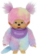 Monchhichi Mončiči Mädchen Regenbogen (gefüllt mit Kügelchen) 20cm