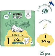 Moomin Baby 1 Newborn 2–5 kg (25 ks), eko plienky