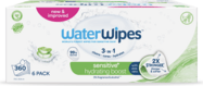 6x WATERWIPES Obrúsky vlhčené Hydrating clean bez obsahu plastov 60 ks ( 360 ks )
