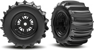 Traxxas koleso 3.6/4,7", disk Sand Car čierny, pneu belted paddle (zadné) (pár)