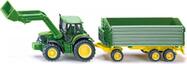 SIKU Farmer - John Deere cu încărcător frontal și remorcă, scară 1:87