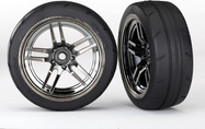 Traxxas koleso 1.9", disk split-spoke čierny chróm, pneu Response (2) (predné)