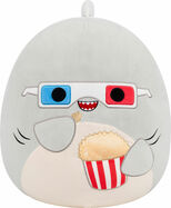 Squishmallows Šedý žralok s popcornom Gordon, 35 cm