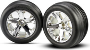 Traxxas roue 2.8", jante All-Star argentée, pneu Ribbed (2) (avant)