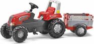 Rollytoys Šliapací traktor Rolly Junior RT s vlečkou červeno-sivý