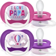 Philips AVENT Schnuller Ultra air text 6-18m Mädchen 2 Stück