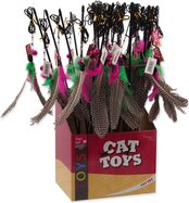 Hračka Magic Cat prút s pierkami 19cm+46cm 24ks
