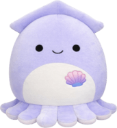SQUISHMALLOWS Fialový kalmár - Stacy, 13 cm