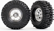 Traxxas roue 1.0", jante chromée, pneu Mickey Thompson Baja Pro Xs (2)