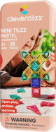 Cleverclixx Magnetická stavebnice Mini Tiles Pack Pastel – 28 ks