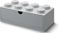 LEGO® stolný box 8 so zásuvkou šedá 316 x 158 x 113 mm