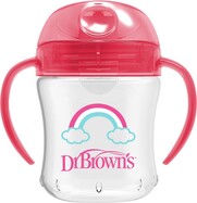 DR.BROWN'S Hrnček s mäkkým náustkom 6m+ 180 ml ružový
