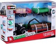 Bburago 10cm Farm Traktor Geschenkset - Valtra N174 mit 3 Anhängern