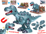 Dinosaurus T-Rex 28cm magnetický s doplnkami 2ks