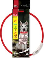 Obojok Dog Fantasy LED nylon červený 65cm