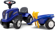 Falk Odrážadlo 280C Baby New Holland T7 s vlečkou a lopatkou s hrabličkami