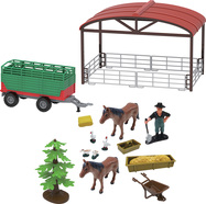 FARM SERVICE - Hrací set farma s traktorom a valníkom 16 ks so svetlami a zvukmi