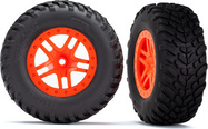 Traxxas kolo 2.2/3.0", disk SCT Split-Spoke oranžový, pneu SCT (2)