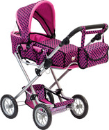 Bino Großer Kinderwagen mit Tasche – Rosa und Schwarz