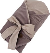 ЕКО Пелена памучна Velvet с кокосова подвижна вложка и панделка Dark Pink 75x75c