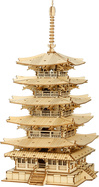 RoboTime drevené 3D puzzle Päťposchodová pagoda