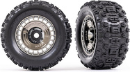 Traxxas koleso 3.8", pneu Sledgehammer, disk čierno chrómovaný s pokrievkou (2)