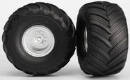 Traxxas roue 2.0/3.0", jante chrome satiné, pneu Terra Groove (paire)