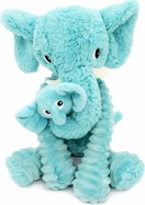 Ptipotos Plüschelefant Dimoitou blau - Mama mit Baby
