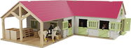 Kids Globe Horses Holzpferdestall 68x77x27cm in Schachtel