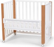KINDERKRAFT SELECT Lesena posteljica Koya s funkcijo ograje, vključno z vzmetnico White, Premiu