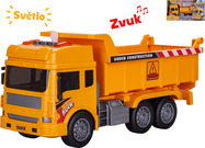 Auto stavebná sklápačka 27cm na zotrvačník na batérie so svetlom a zvukom