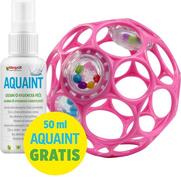 OBALL Hračka Oball RATTLE 10 cm 0m+ dark pink + 50 ml Aquaint